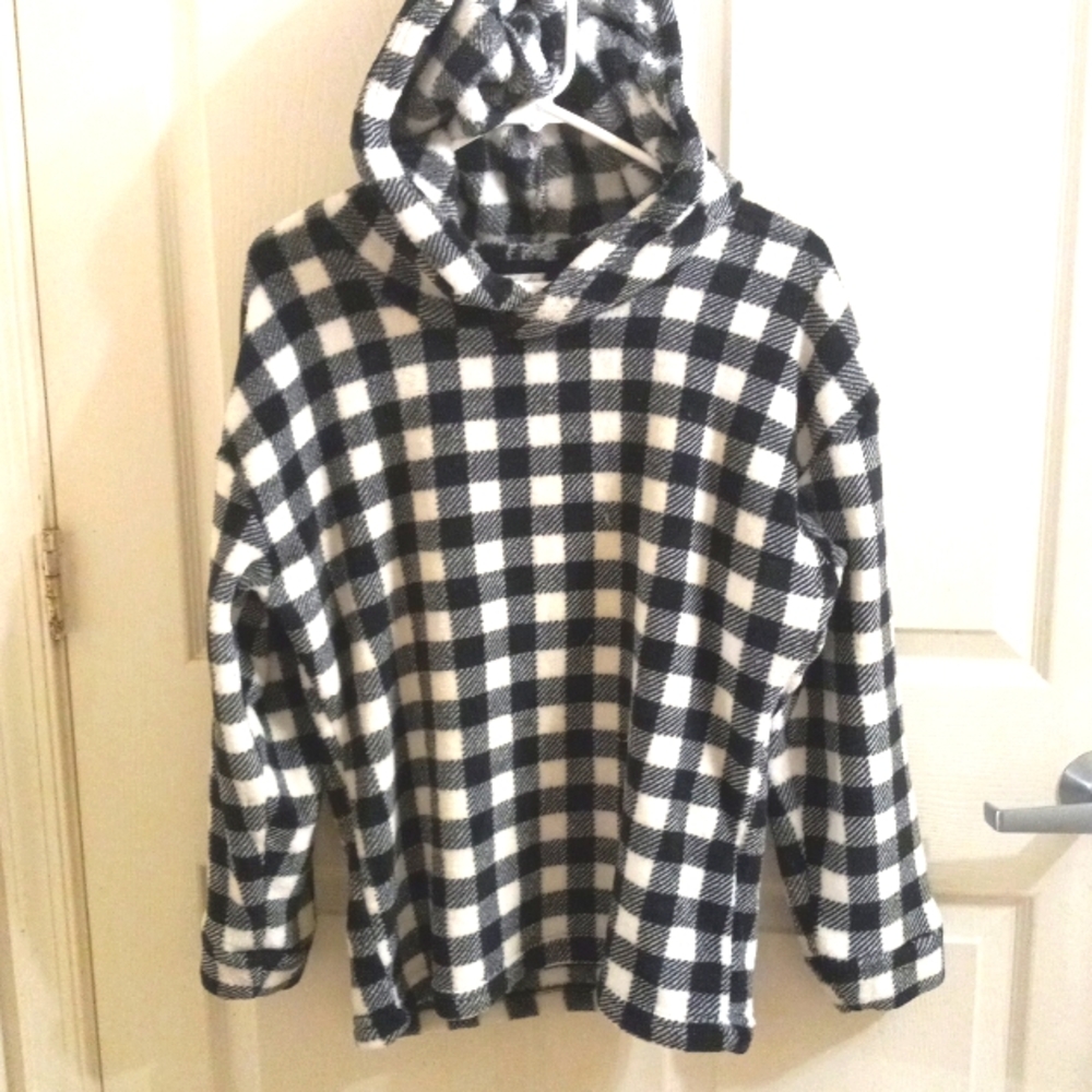 Vera Bradley Small Hooded Black/White Buffalo Plaid Lightweight EUC